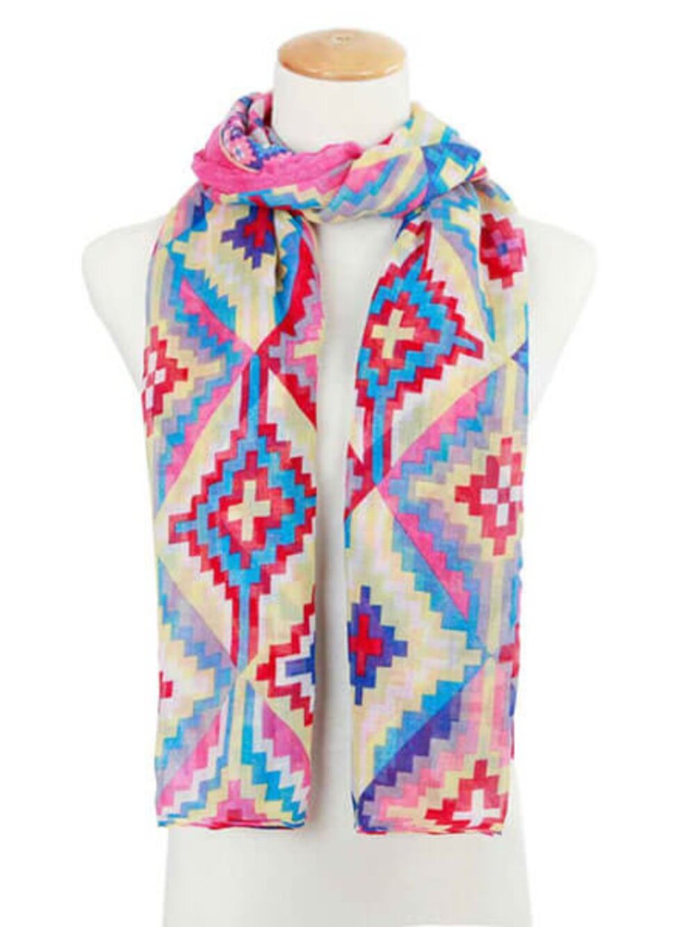 Riley Lightweight Print Scarf | Pink Multi